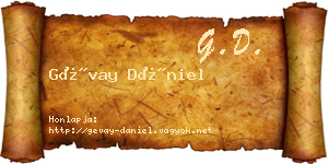 Gévay Dániel névjegykártya